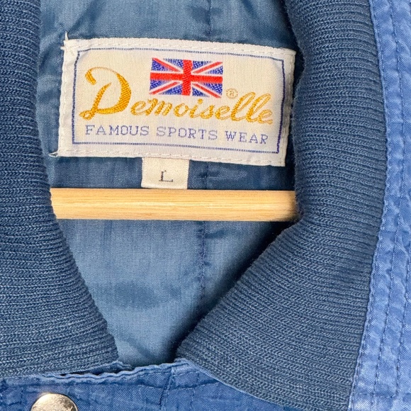 Vintage Demoiselle Famous Sports Wear Utility Full Zip Blue Vest Sz L - Picture 4 of 8